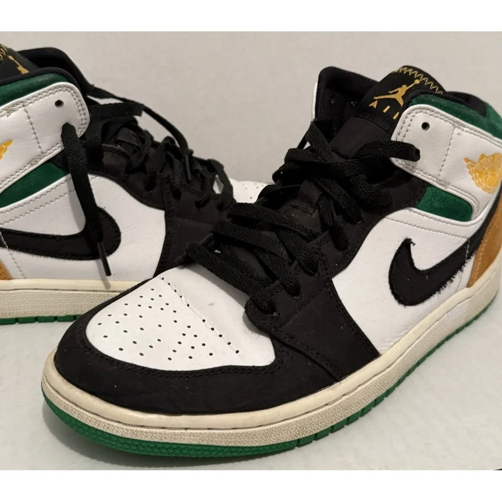 Nike Air Jordan 1 Mid SE Oakland Men's Size‎ 9 Multicolor Sneakers 852542-101